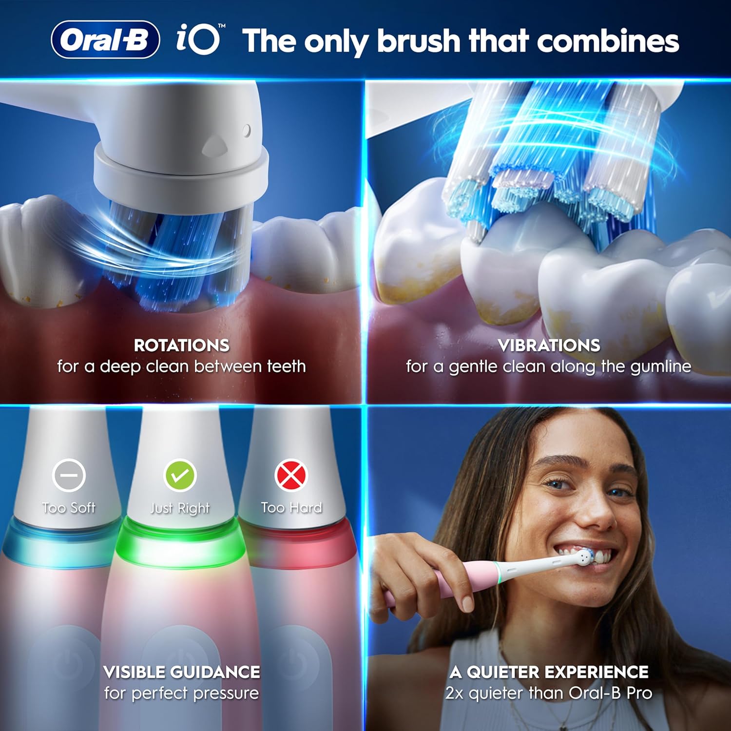Buy Oral-B,Oral-B iO3 Electric Toothbrush – Pink | 3 Cleaning Modes, Whitening, 2-Pin Plug - Gadcet UK | UK | London | Scotland | Wales| Near Me | Cheap | Pay In 3 | Electric Toothbrushes